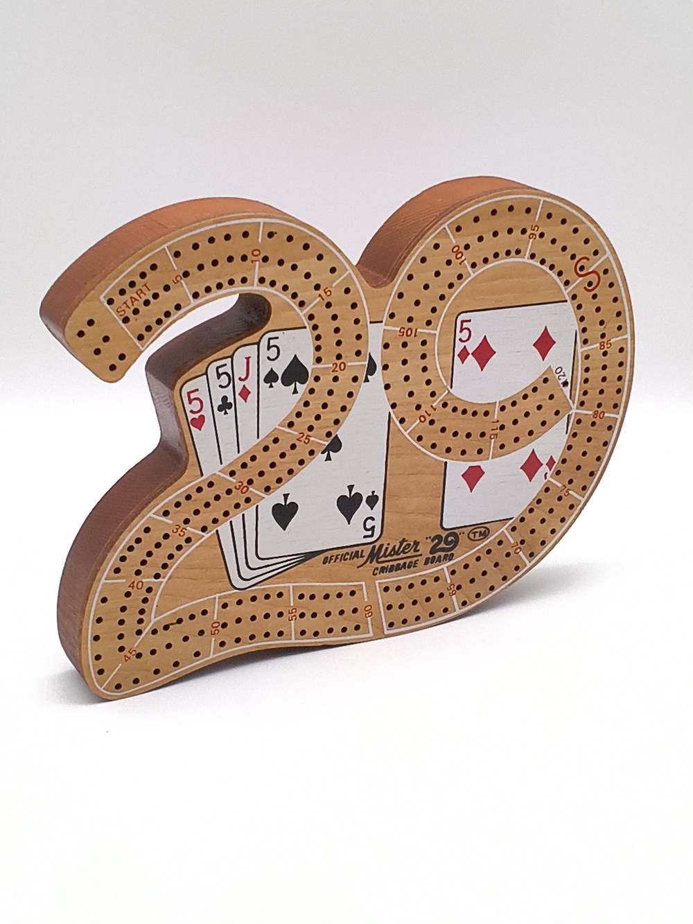 Vintage Mister 29 Cribbage Board Wood Game w/ Pegs & Cards - Made in Canada